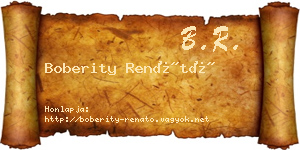 Boberity Renátó névjegykártya